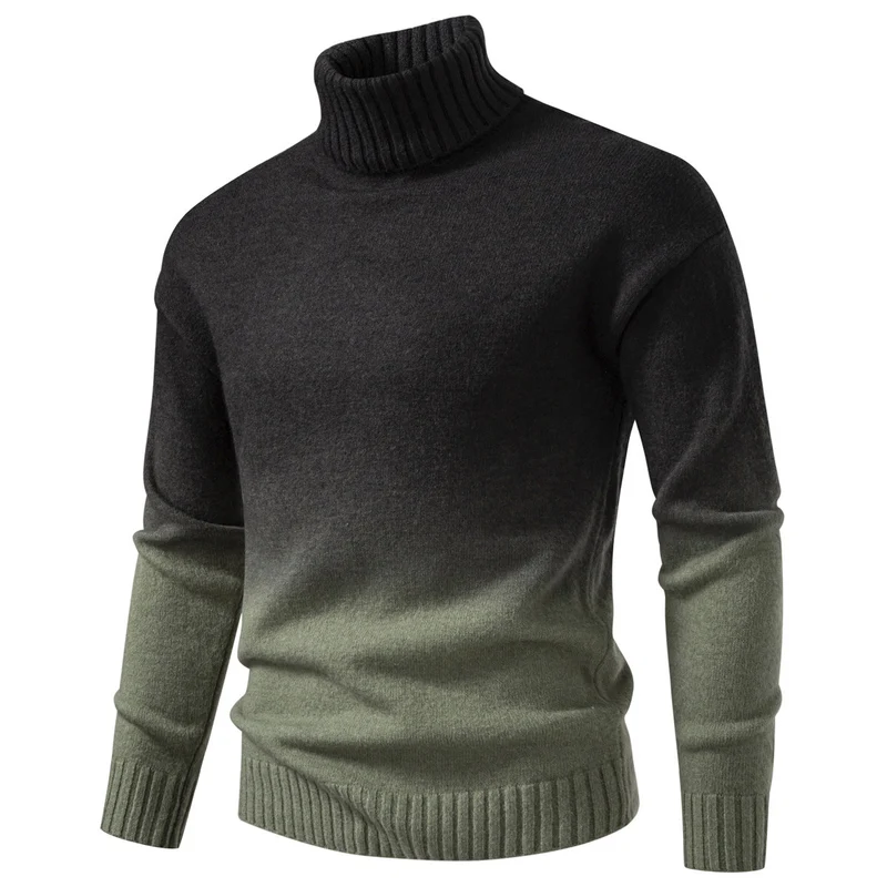Herren Rollkragenpullover mit sanftem Farbverlauf und Feinstrick-Qualität Drune