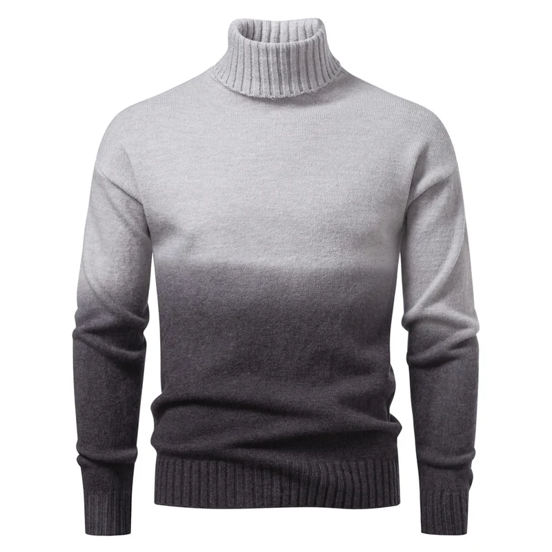 Herren Rollkragenpullover mit sanftem Farbverlauf und Feinstrick-Qualität Drune