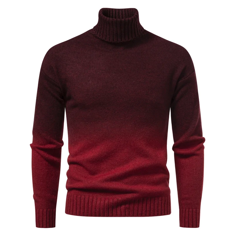 Herren Rollkragenpullover mit sanftem Farbverlauf und Feinstrick-Qualität Drune