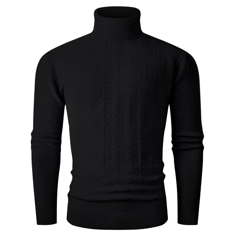 Herren Rollkragenpullover aus Feinstrick mit Zopfmuster und schmaler Silhouette Drune