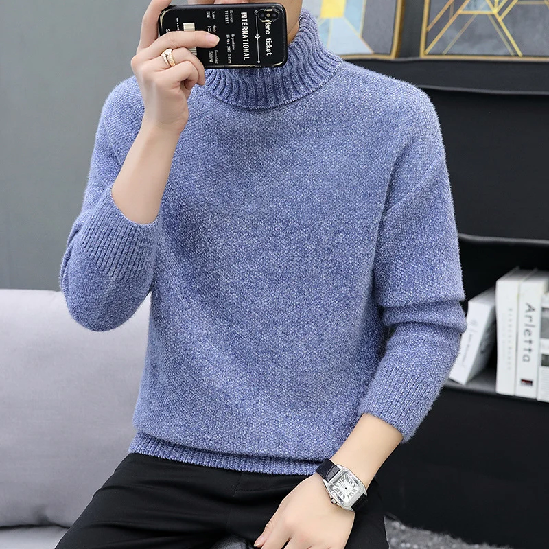Herren Rollkragenpullover aus Bouclé-Feinstrick mit gerippten Bündchen Drune