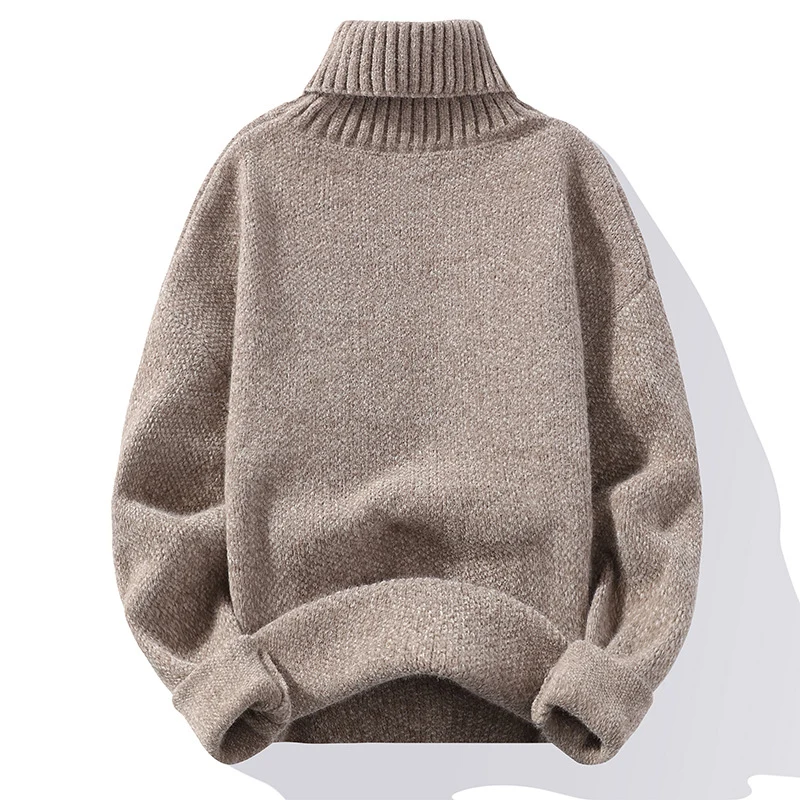 Herren Rollkragenpullover aus Bouclé-Feinstrick mit gerippten Bündchen Drune