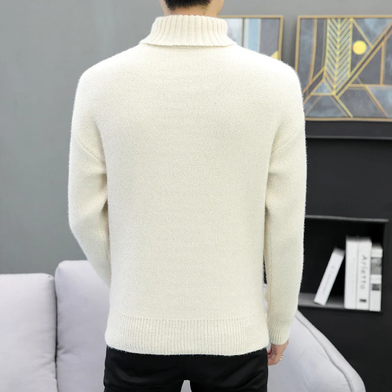 Herren Rollkragenpullover aus Bouclé-Feinstrick mit gerippten Bündchen Drune