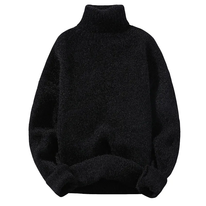 Herren Rollkragenpullover aus Bouclé-Feinstrick mit gerippten Bündchen Drune