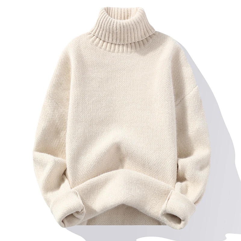 Herren Rollkragenpullover aus Bouclé-Feinstrick mit gerippten Bündchen Drune