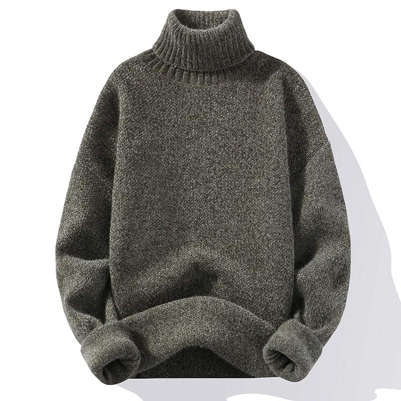 Herren Rollkragenpullover aus Bouclé-Feinstrick mit gerippten Bündchen Drune