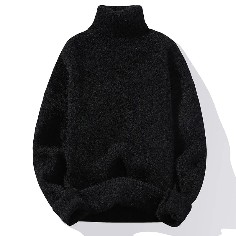 Herren Rollkragenpullover aus Bouclé-Feinstrick mit gerippten Bündchen Drune