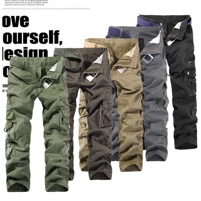 Herren Robuste Cargo-Arbeitshose mit Mehrfach‑Taschen, Kniefalten und Relaxed‑Fit Drune