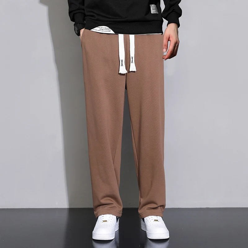 Herren Relaxed-Fit Jogginghose aus French-Terry mit weitem Bein und Tunnelzug Drune