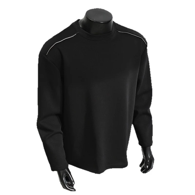 Herren Relaxed-Fit Baumwollmix Crewneck-Sweatshirt mit Raglannähten und melierter Struktur Drune