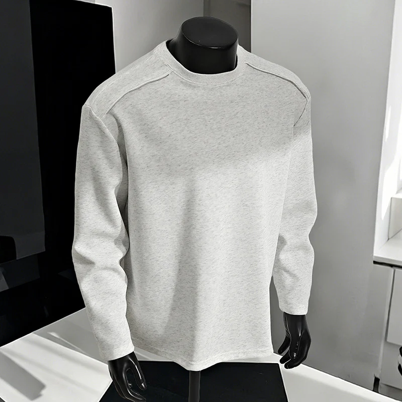 Herren Relaxed-Fit Baumwollmix Crewneck-Sweatshirt mit Raglannähten und melierter Struktur Drune