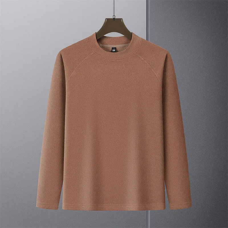 Herren Premium-Mockneck-Pullover aus feinem Woll-Mix mit Raglanärmeln Drune