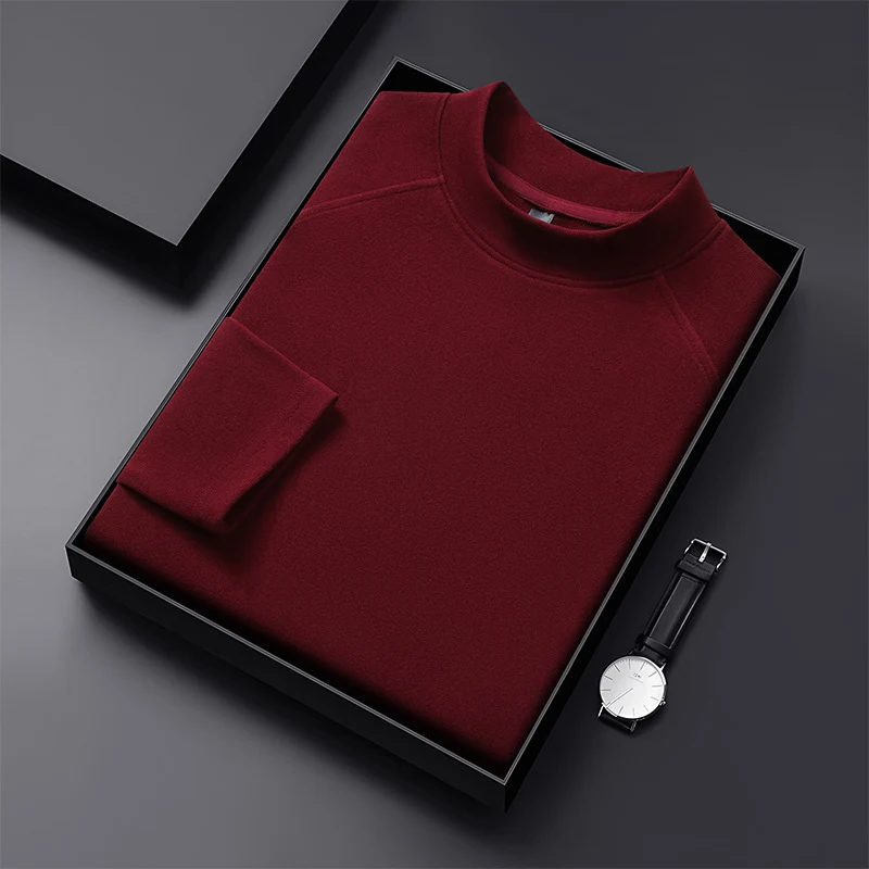 Herren Premium-Mockneck-Pullover aus feinem Woll-Mix mit Raglanärmeln Drune