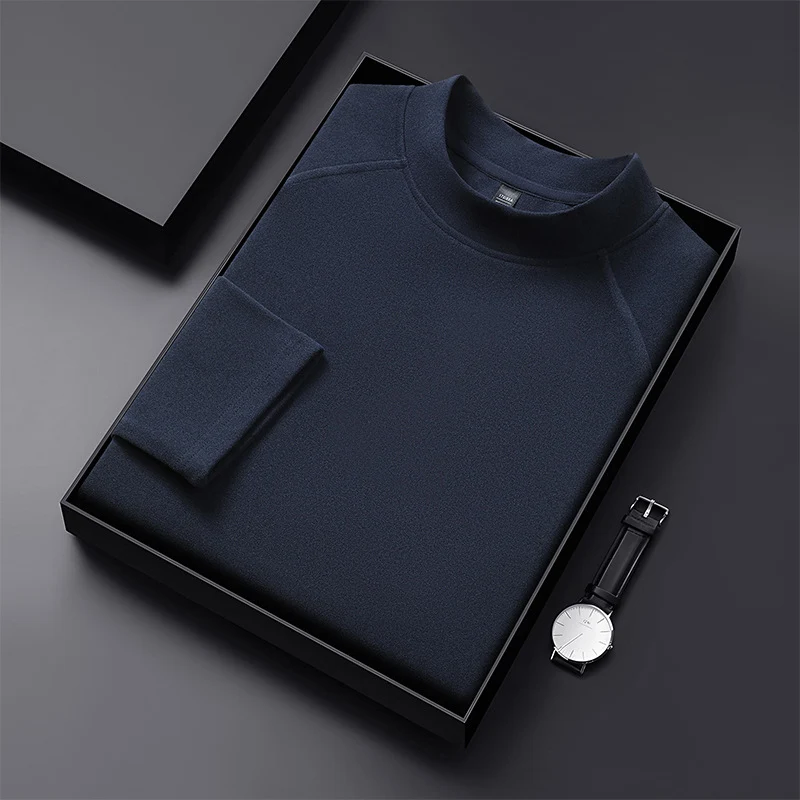 Herren Premium-Mockneck-Pullover aus feinem Woll-Mix mit Raglanärmeln Drune
