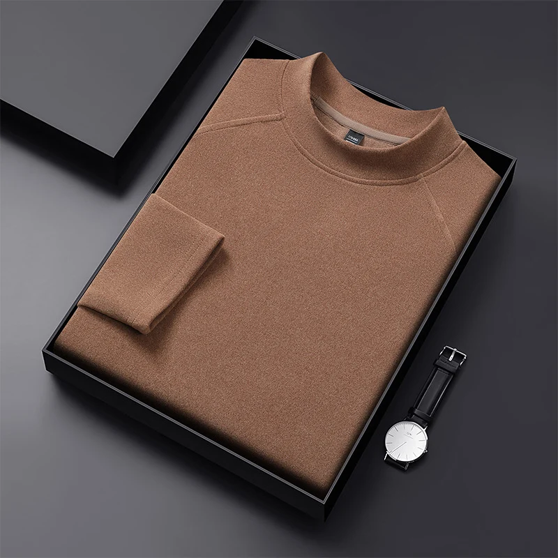 Herren Premium-Mockneck-Pullover aus feinem Woll-Mix mit Raglanärmeln Drune