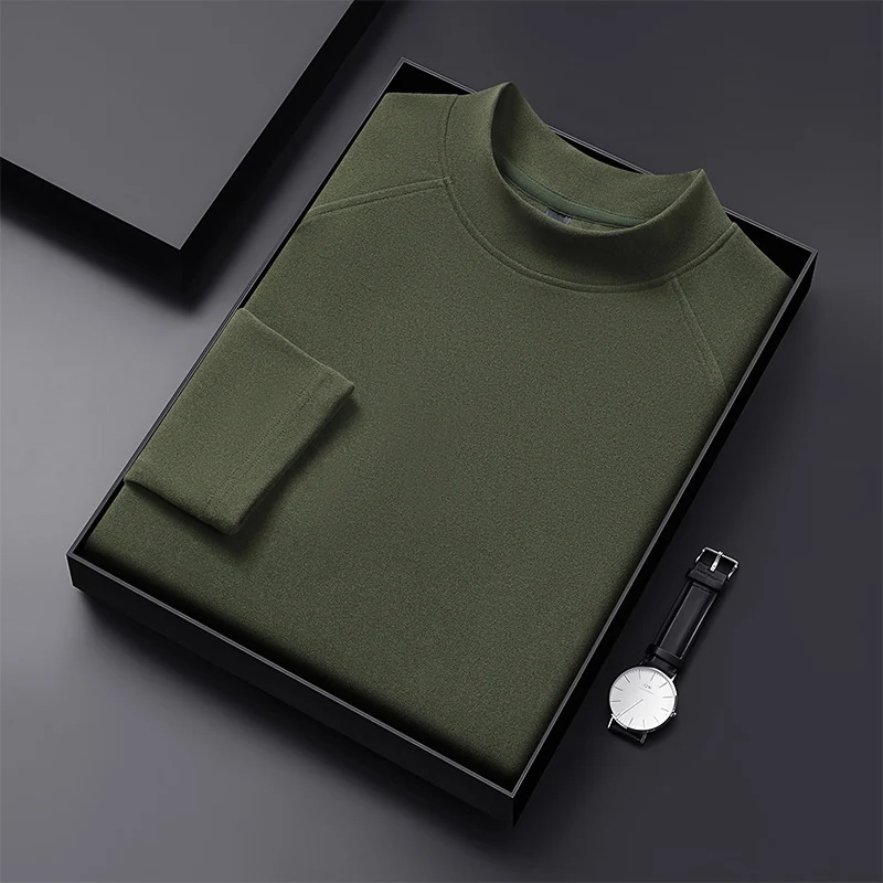 Herren Premium-Mockneck-Pullover aus feinem Woll-Mix mit Raglanärmeln Drune