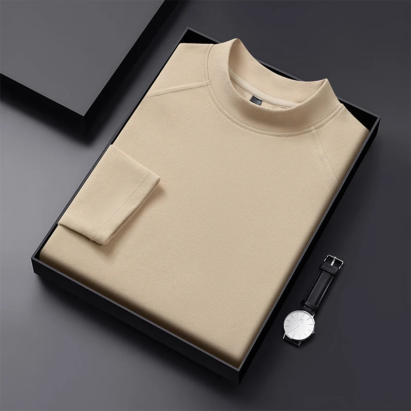 Herren Premium-Mockneck-Pullover aus feinem Woll-Mix mit Raglanärmeln Drune