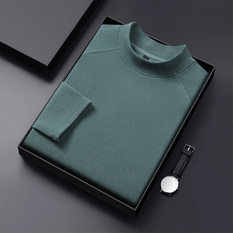 Herren Premium-Mockneck-Pullover aus feinem Woll-Mix mit Raglanärmeln Drune