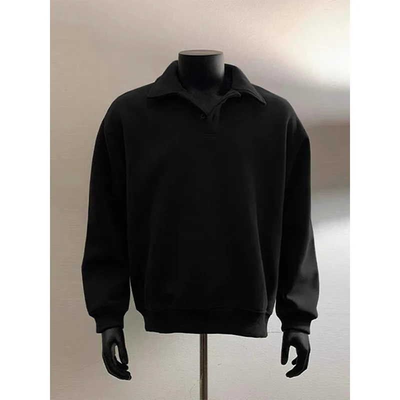 Herren Poloshirt-Sweatshirt mit Hemdkragen und Oversize-Schnitt Drune