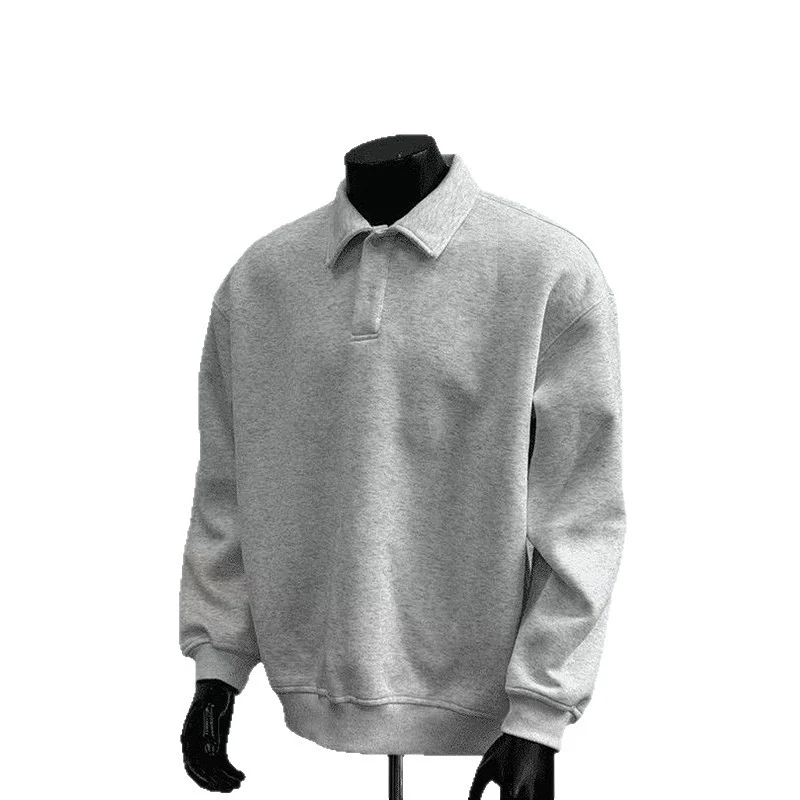 Herren Poloshirt-Sweatshirt mit Hemdkragen und Oversize-Schnitt Drune