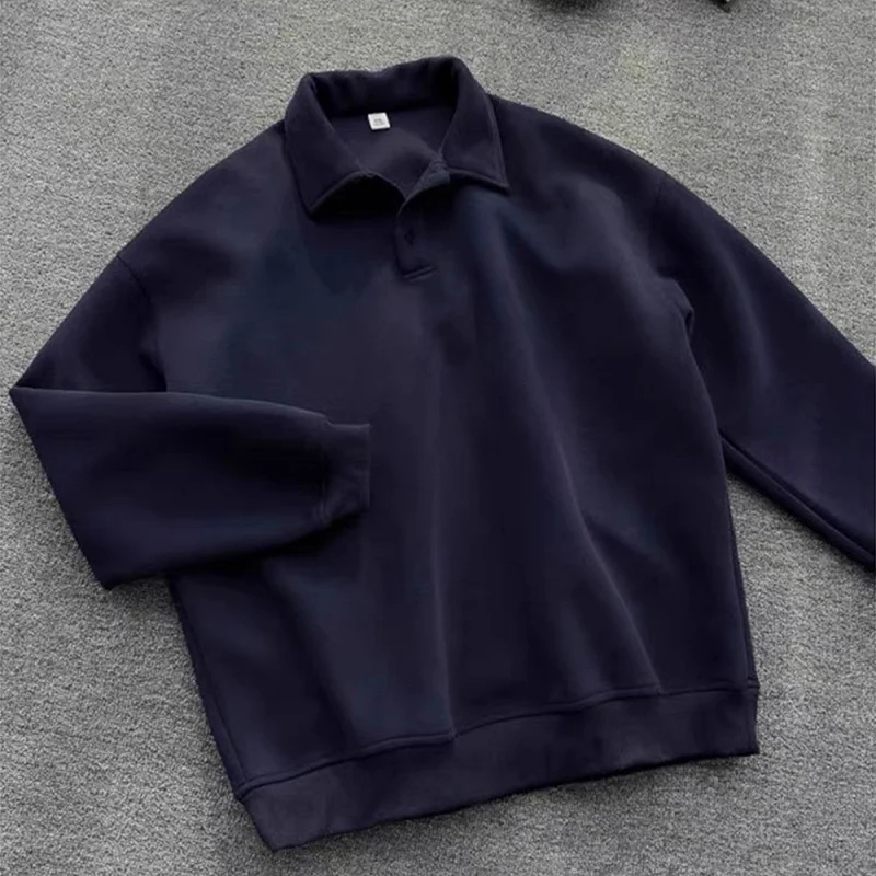 Herren Poloshirt-Sweatshirt mit Hemdkragen und Oversize-Schnitt Drune