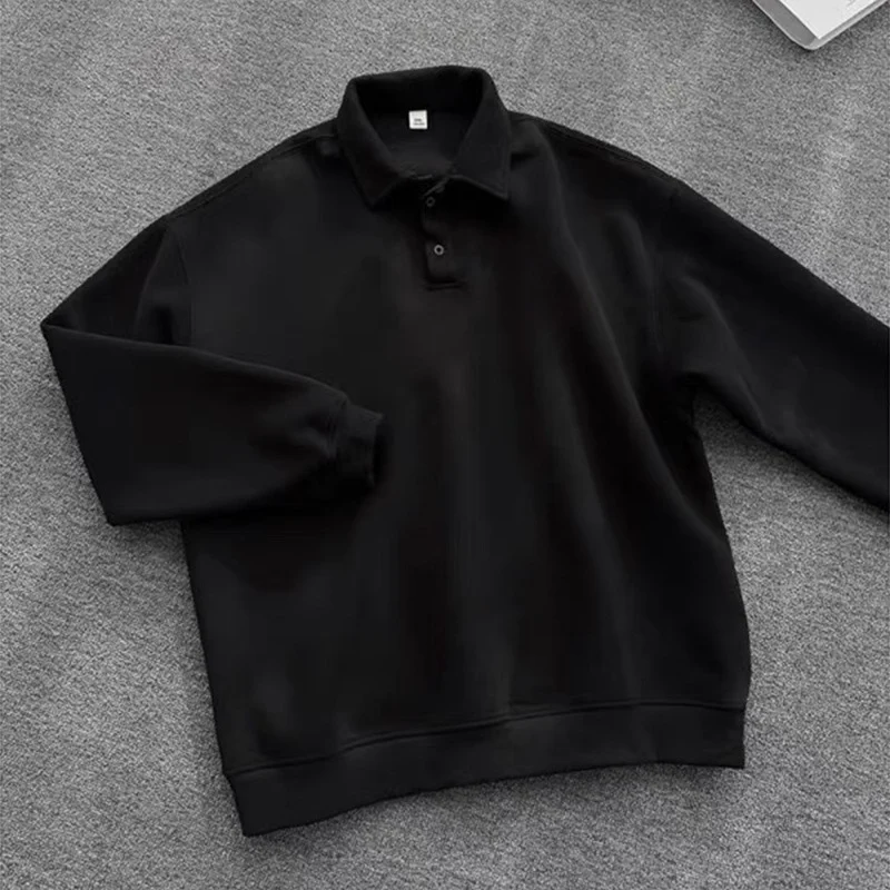 Herren Poloshirt-Sweatshirt mit Hemdkragen und Oversize-Schnitt Drune