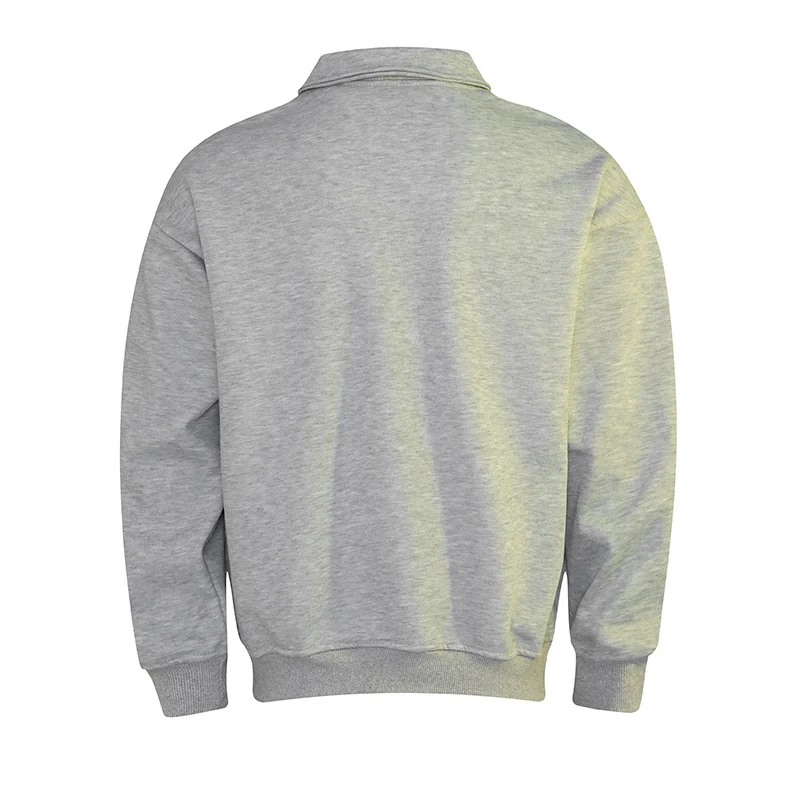 Herren Polo‑Sweatshirt im Oversize‑Relaxed‑Fit mit Rippbündchen und Knopfleiste Drune
