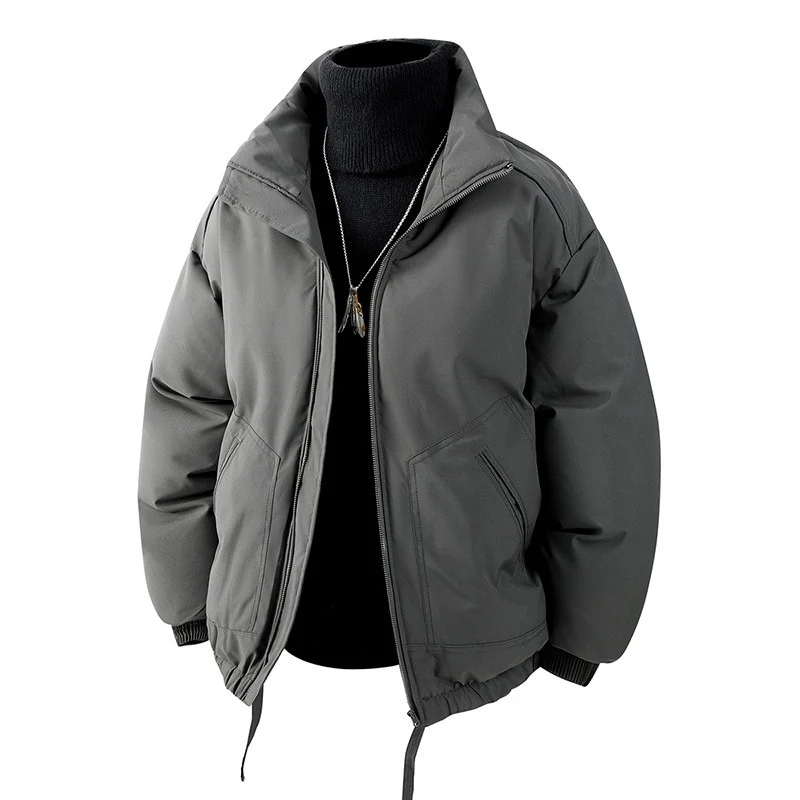 Herren Oversized Thermo‑Steppjacke mit hohem Kragen, Reißverschluss und Tunnelzug Drune