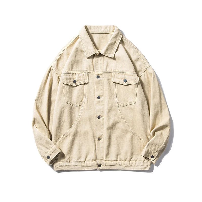 Herren Oversized Canvas Utility-Jacke mit Druckknopffront, aufgesetzten Brusttaschen und Raglanärmeln Drune