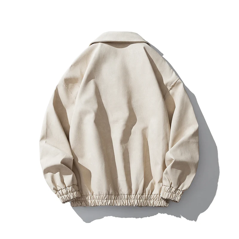 Herren Oversize Veloursjacke mit markanten Metallverschlüssen und Reißverschlusstaschen Drune