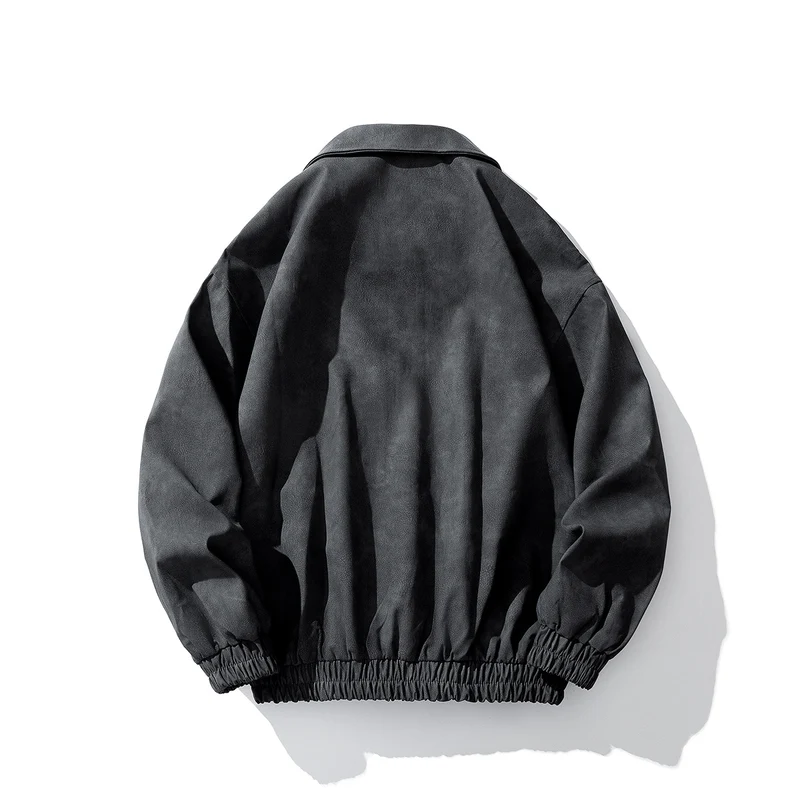 Herren Oversize Veloursjacke mit markanten Metallverschlüssen und Reißverschlusstaschen Drune