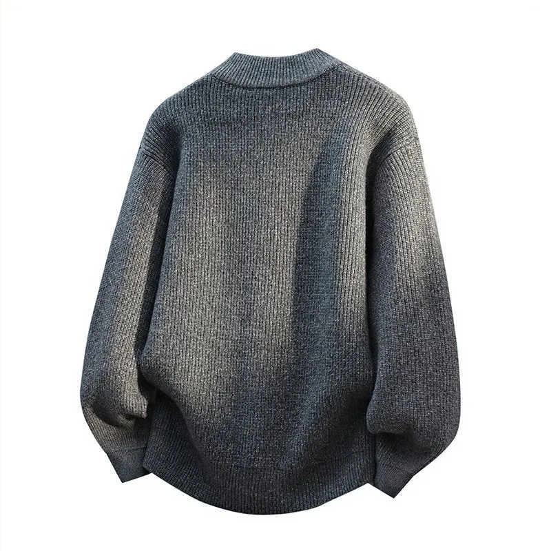 Herren Oversize-Strickjacke mit Zwei-Wege-Reißverschluss, geripptem Bund und aufgesetzten Taschen Drune