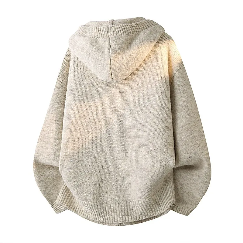 Herren Oversize-Strickcardigan mit Schalkragen, Knopfleiste und Eingrifftaschen Drune