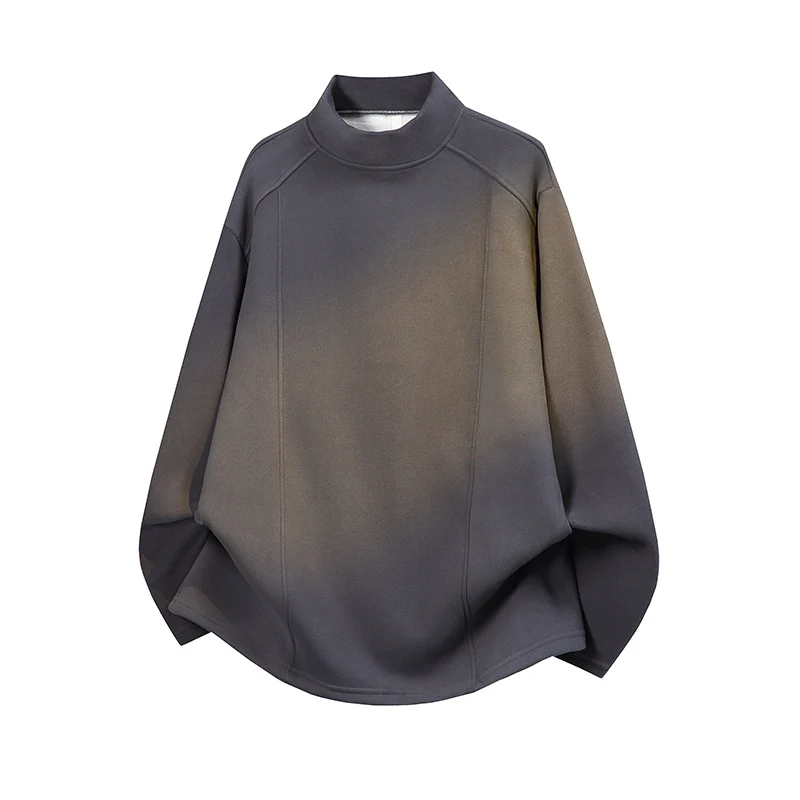Herren Oversize Stehkragen-Sweatshirt mit Raglanärmeln und dezentem Farbverlauf Drune