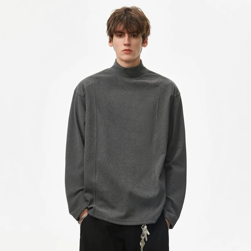 Herren Oversize Rollkragenpullover aus weichem Baumwoll‑Mix mit Raglanärmeln Drune