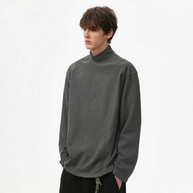 Herren Oversize Rollkragenpullover aus weichem Baumwoll‑Mix mit Raglanärmeln Drune