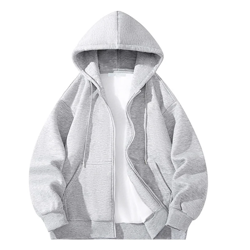 Herren Oversize Reißverschluss‑Kapuzenjacke aus schwerer Sweatqualität mit Kängurutaschen Drune