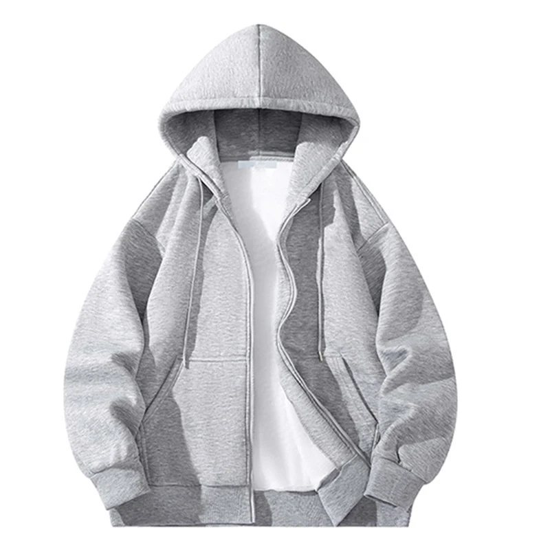 Herren Oversize Reißverschluss‑Kapuzenjacke aus schwerer Sweatqualität mit Kängurutaschen Drune