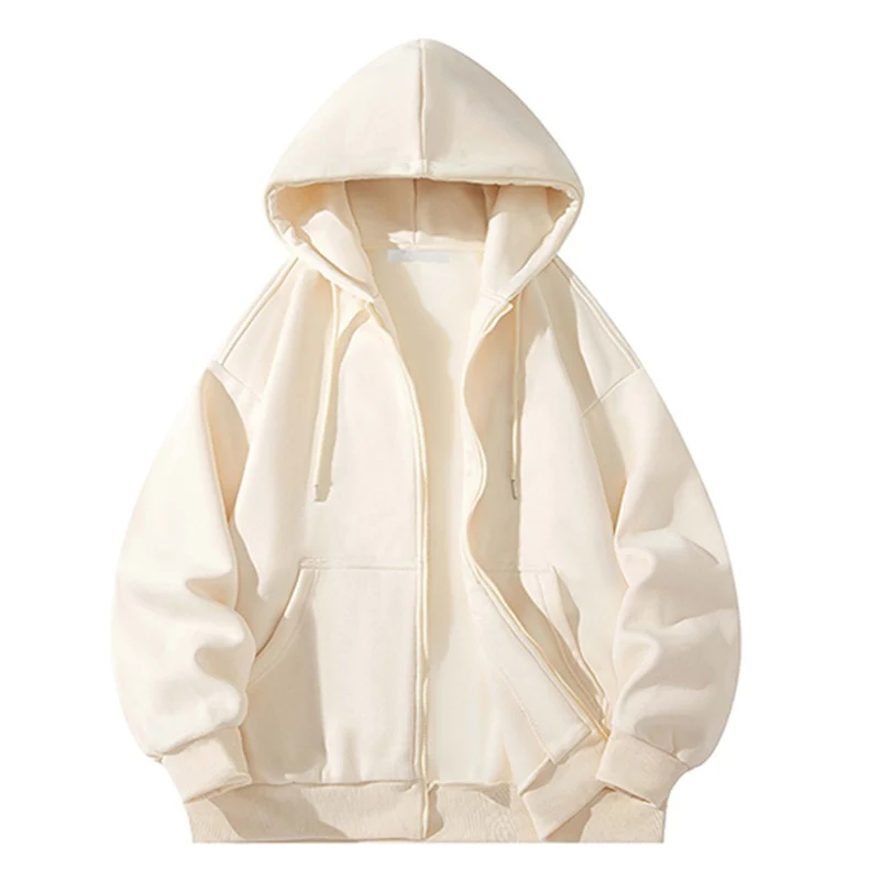 Herren Oversize Reißverschluss‑Kapuzenjacke aus schwerer Sweatqualität mit Kängurutaschen Drune
