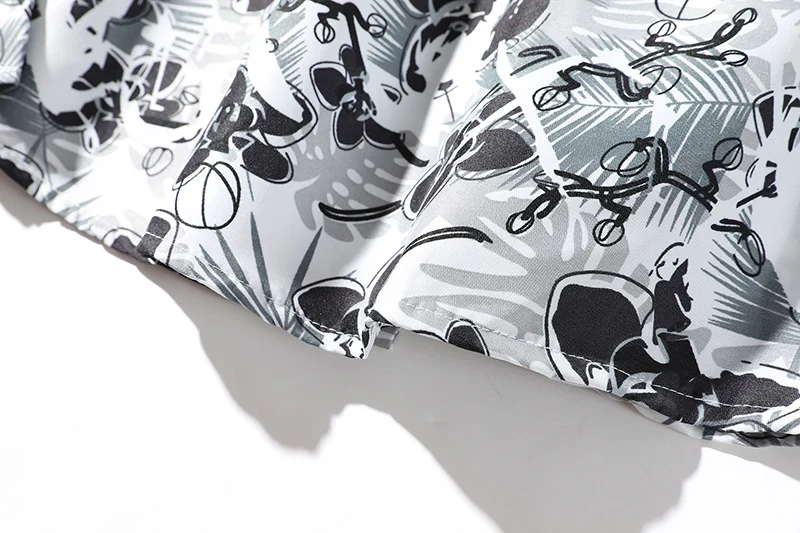 Herren Oversize-Knopfhemd mit grafischem Allover-Print und lockerem Relaxed-Schnitt Drune