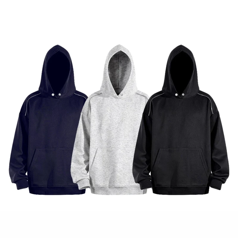 Herren Oversize-Kapuzenpullover mit Kängurutasche und Raglanärmeln Drune