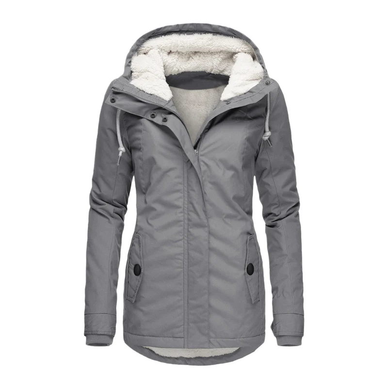 Damen warme Outdoor-Jacke mit kuscheligem Futter Drune