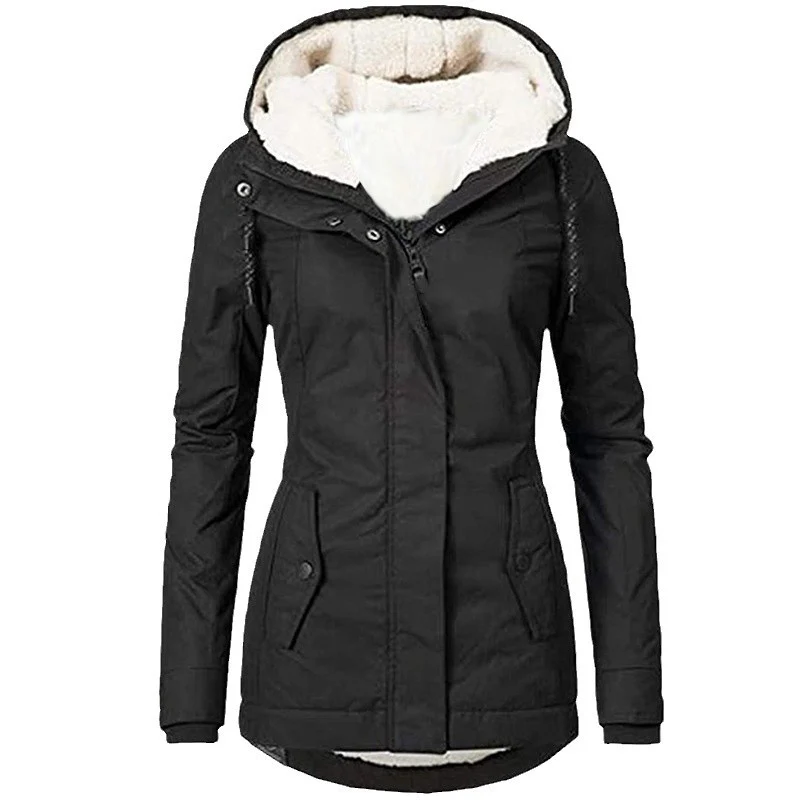 Damen warme Outdoor-Jacke mit kuscheligem Futter Drune