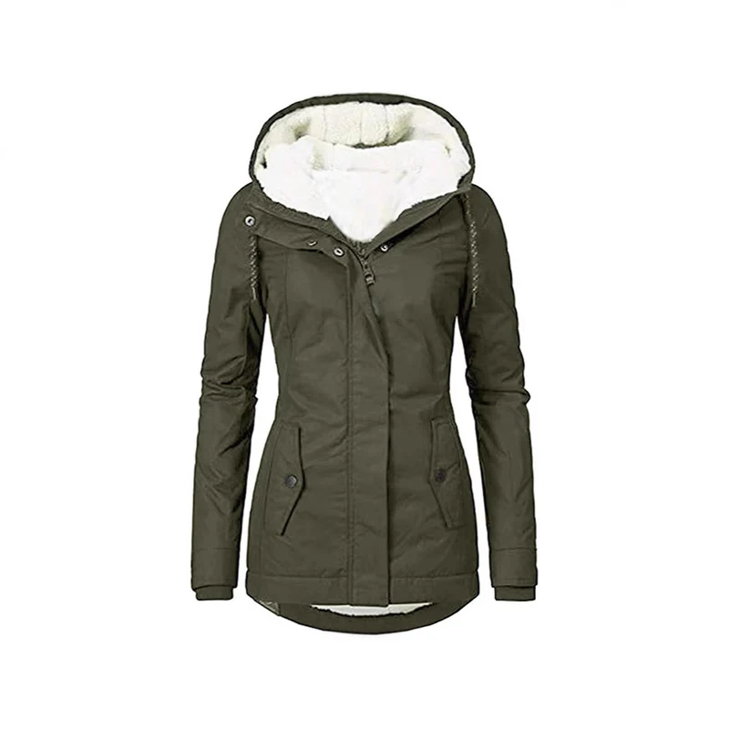 Damen warme Outdoor-Jacke mit kuscheligem Futter Drune