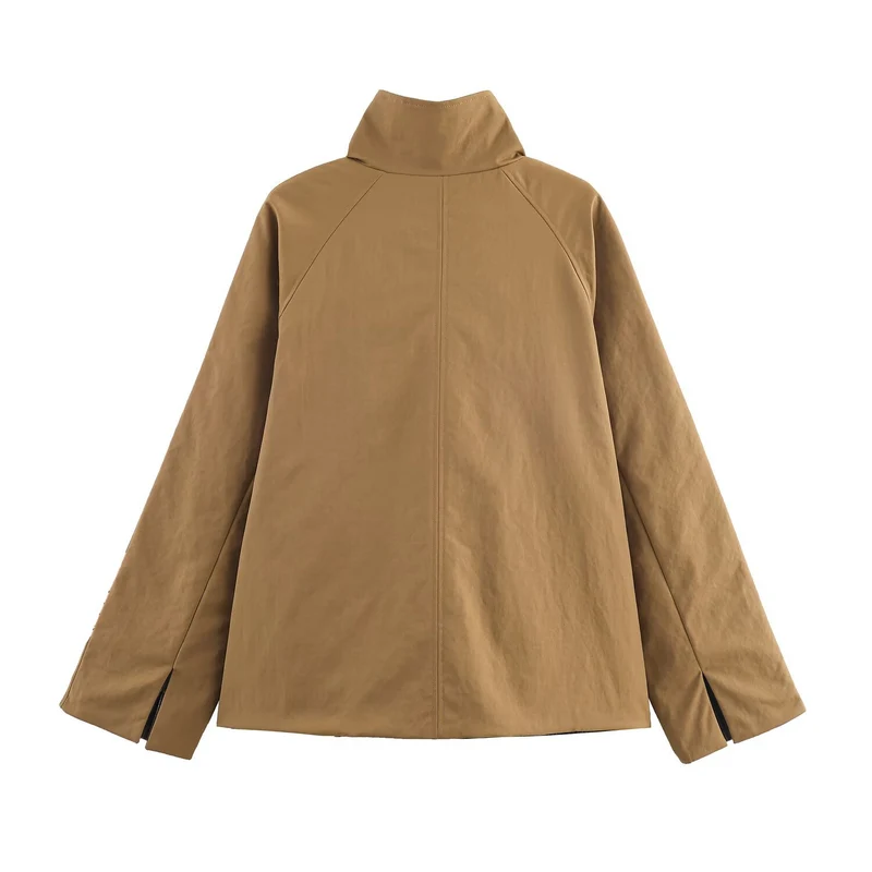 Damen urbane Oversized-Jacke mit hohem Kragen Drune