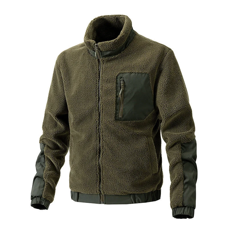 Herren Fleecejacke mit hochgeschlossenem Kragen und seitlichen Reißverschlusstaschen Drune