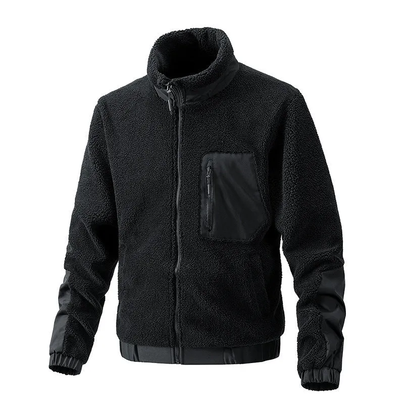 Herren Fleecejacke mit hochgeschlossenem Kragen und seitlichen Reißverschlusstaschen Drune