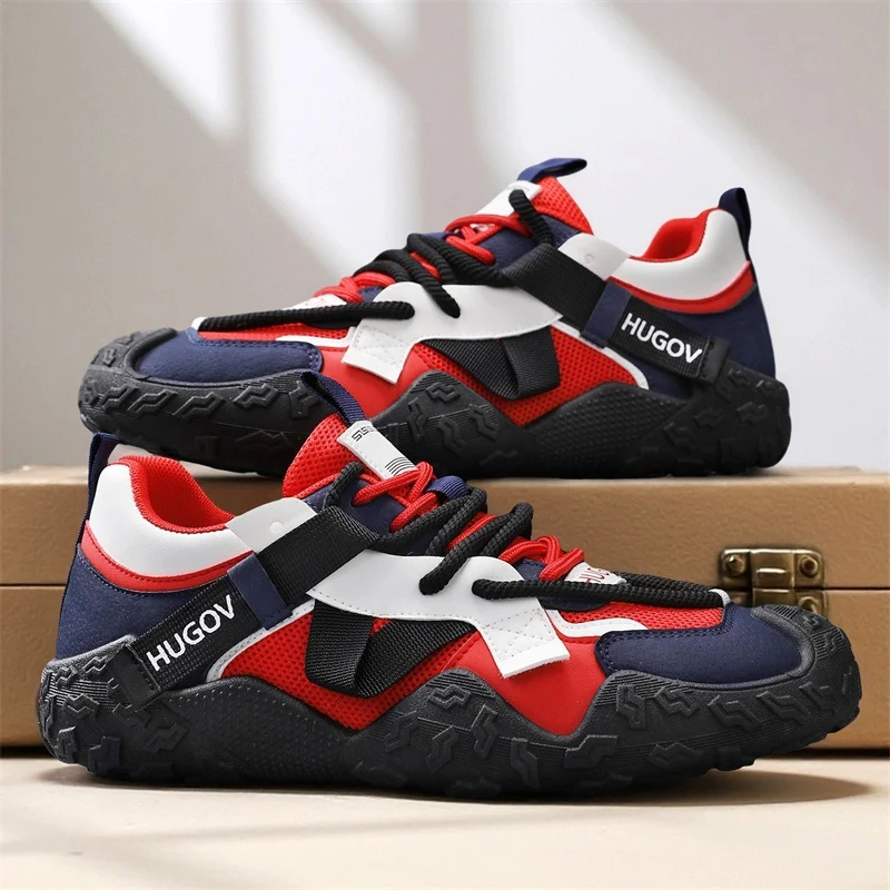 Herren Multimaterial-Trekkingsneaker mit verstärkter Zehenkappe, gepolsterter Fersenstütze und griffiger Offroad-Sohle Drune