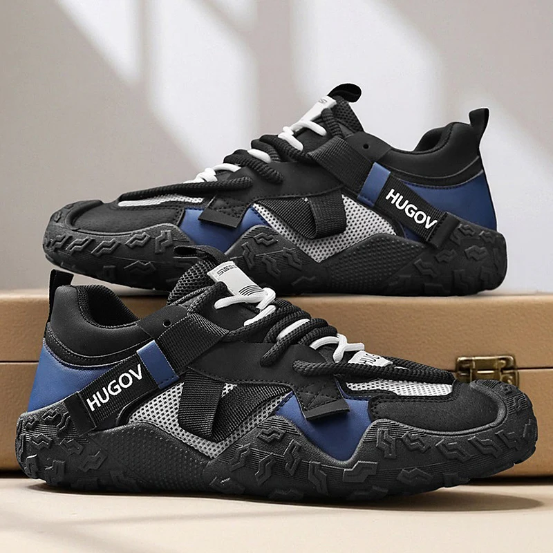 Herren Multimaterial-Trekkingsneaker mit verstärkter Zehenkappe, gepolsterter Fersenstütze und griffiger Offroad-Sohle Drune
