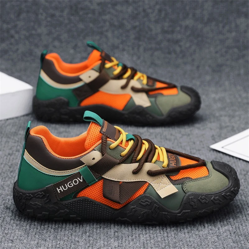 Herren Multimaterial-Trekkingsneaker mit verstärkter Zehenkappe, gepolsterter Fersenstütze und griffiger Offroad-Sohle Drune